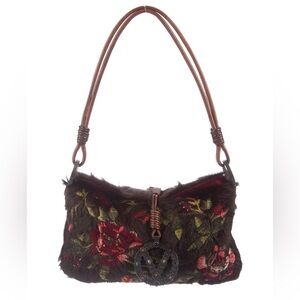Valentino Embroidered Fur Bag